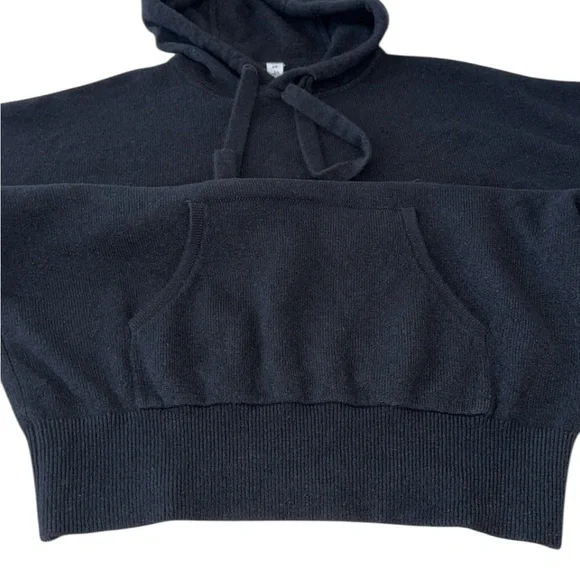 ALO Yoga Black Jet Set Cashmere Pullover Sweatshirt Hoodie XS - Picture 6 of 12